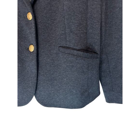 Talbots Charcoal Gray Office Work Career Business Aberdeen Blazer Size 10P - Picture 5 of 13